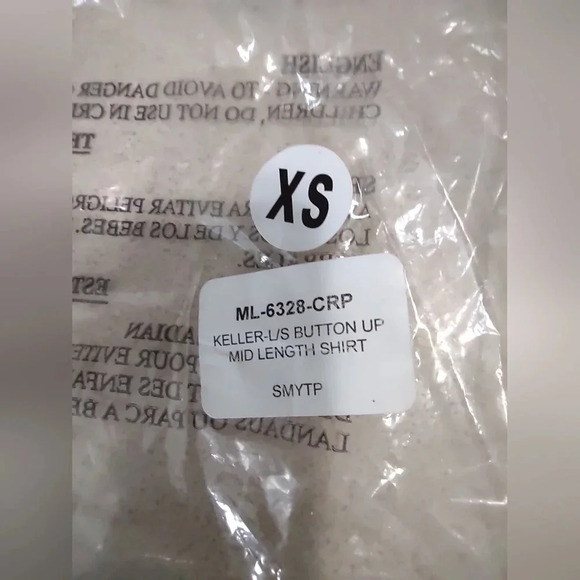 Michael Lauren Keller women's XS cream button down long sleeve blouse NWT - Picture 6 of 6